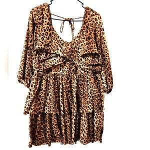 $5 If Bundled! Leopard Print Tiered Dress